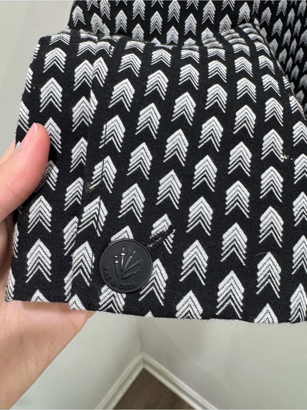 Rag & Bone Bailey Chevron Arrow Print Wool Blend Blazer Jacket Size 10 - Picture 8 of 12